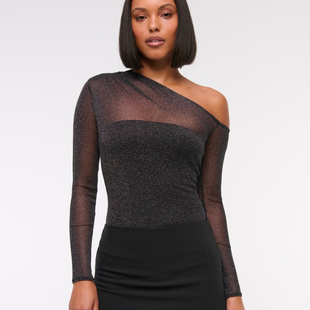 Abercrombie & Fitch Black Glitter Bodysuit